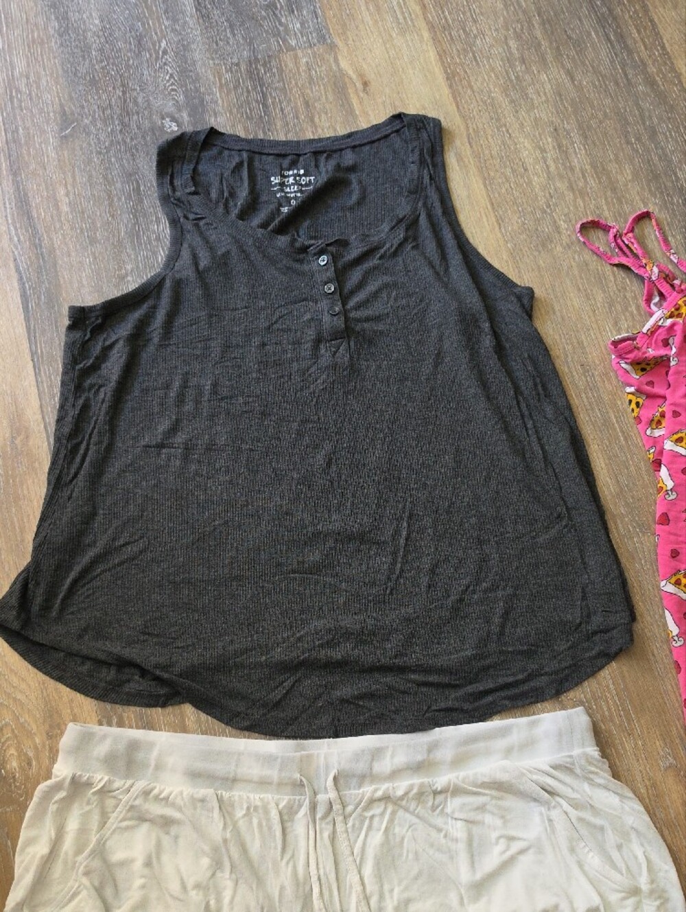 Sleep Set/bundle Black Henley Tank Top - Picture 2 of 8